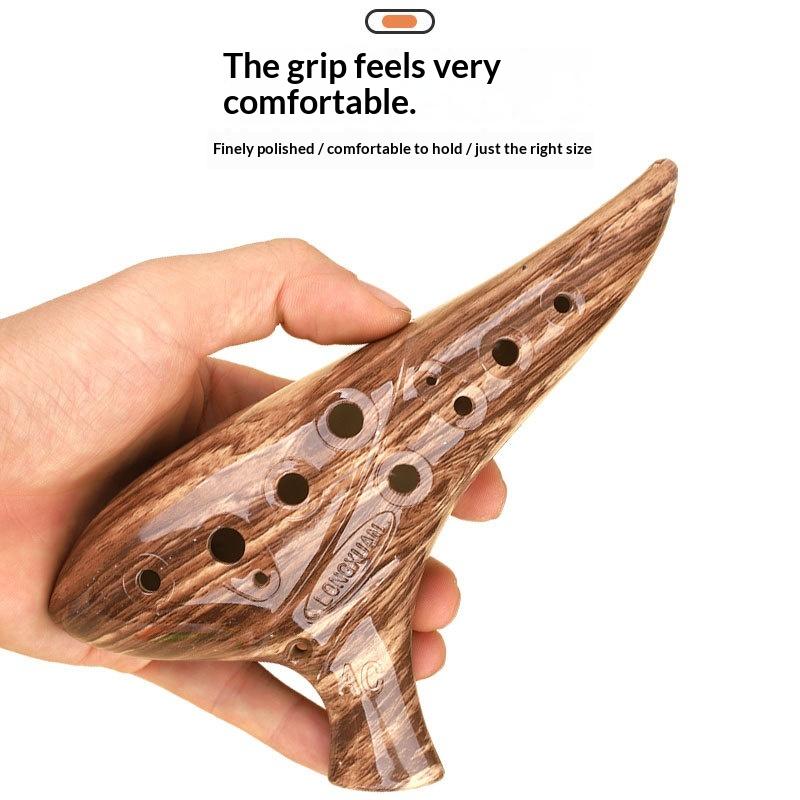 Ocarina Ceramic - آلة أوكارينا جديدة بـ 12 فتحة،