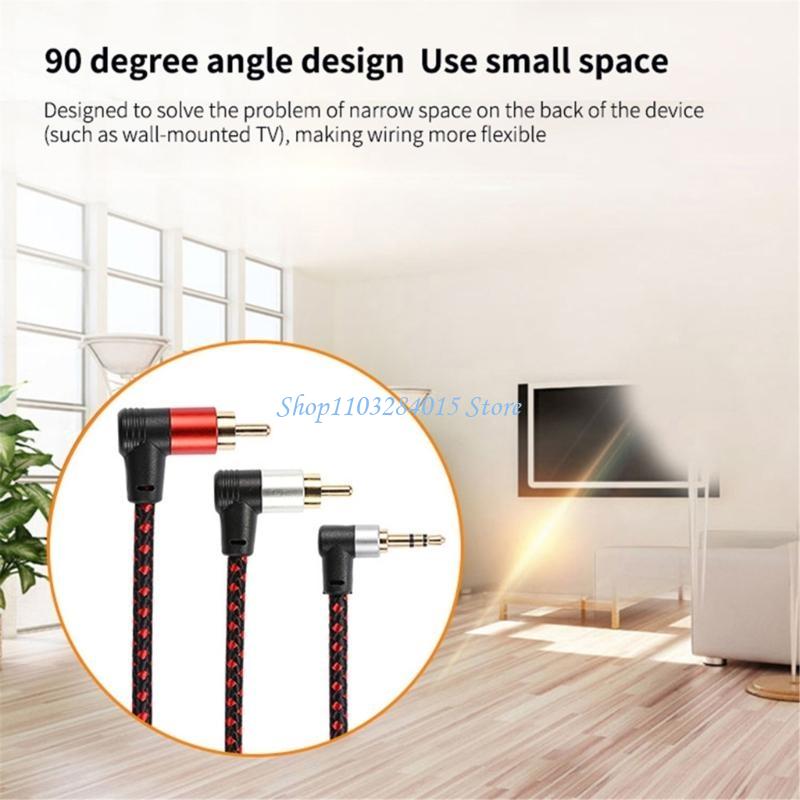 Audio And Music Splitter - R6FF 90 درجة كابل RCA الرافعات