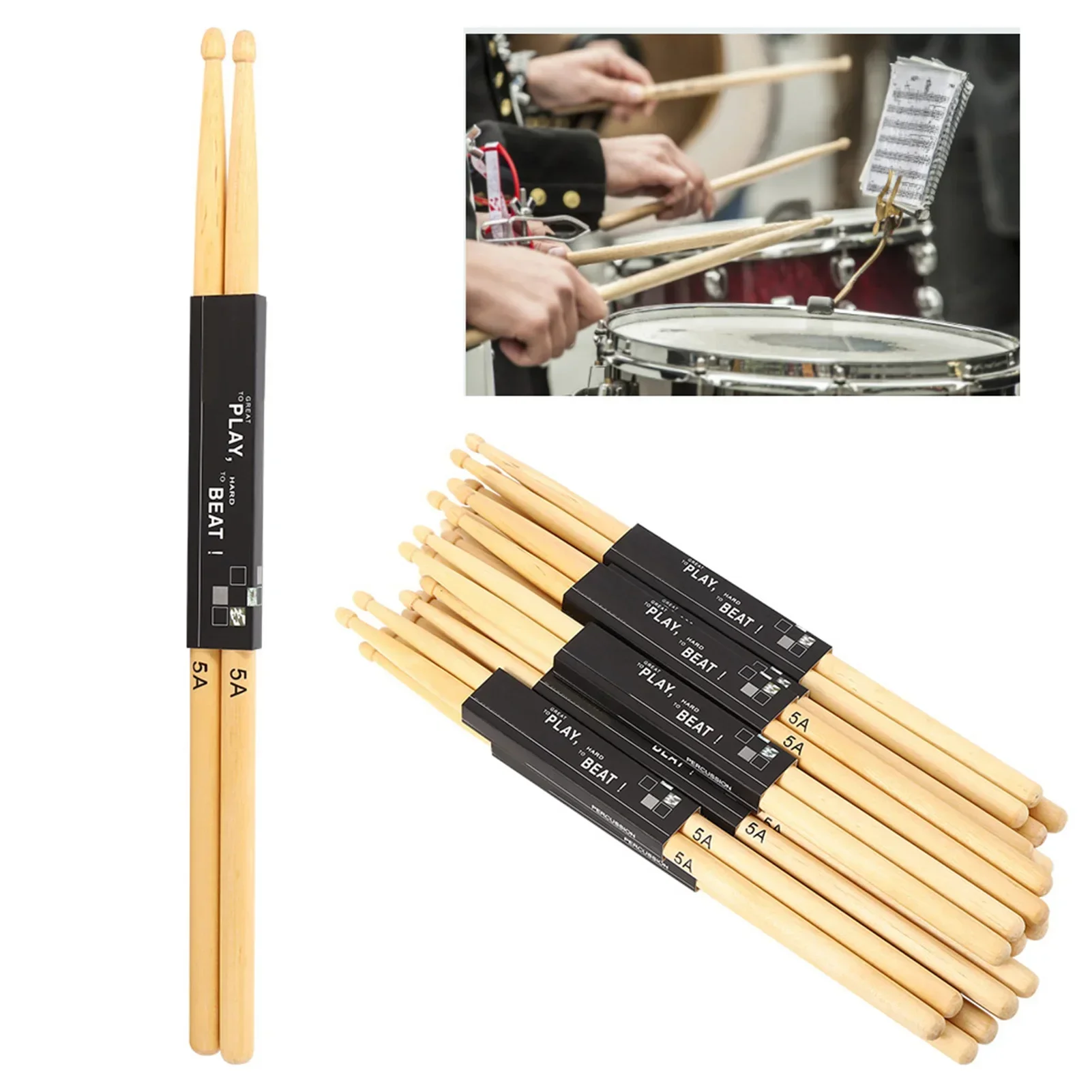 Drum Stick 5A - 12 زوجًا من أعواد الطبل على