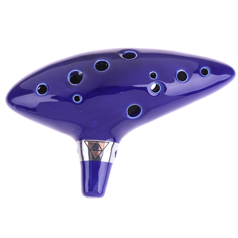 Ocarina Ceramic - 1 قطعة أوكارينا زرقاء، آلة موسيقية،