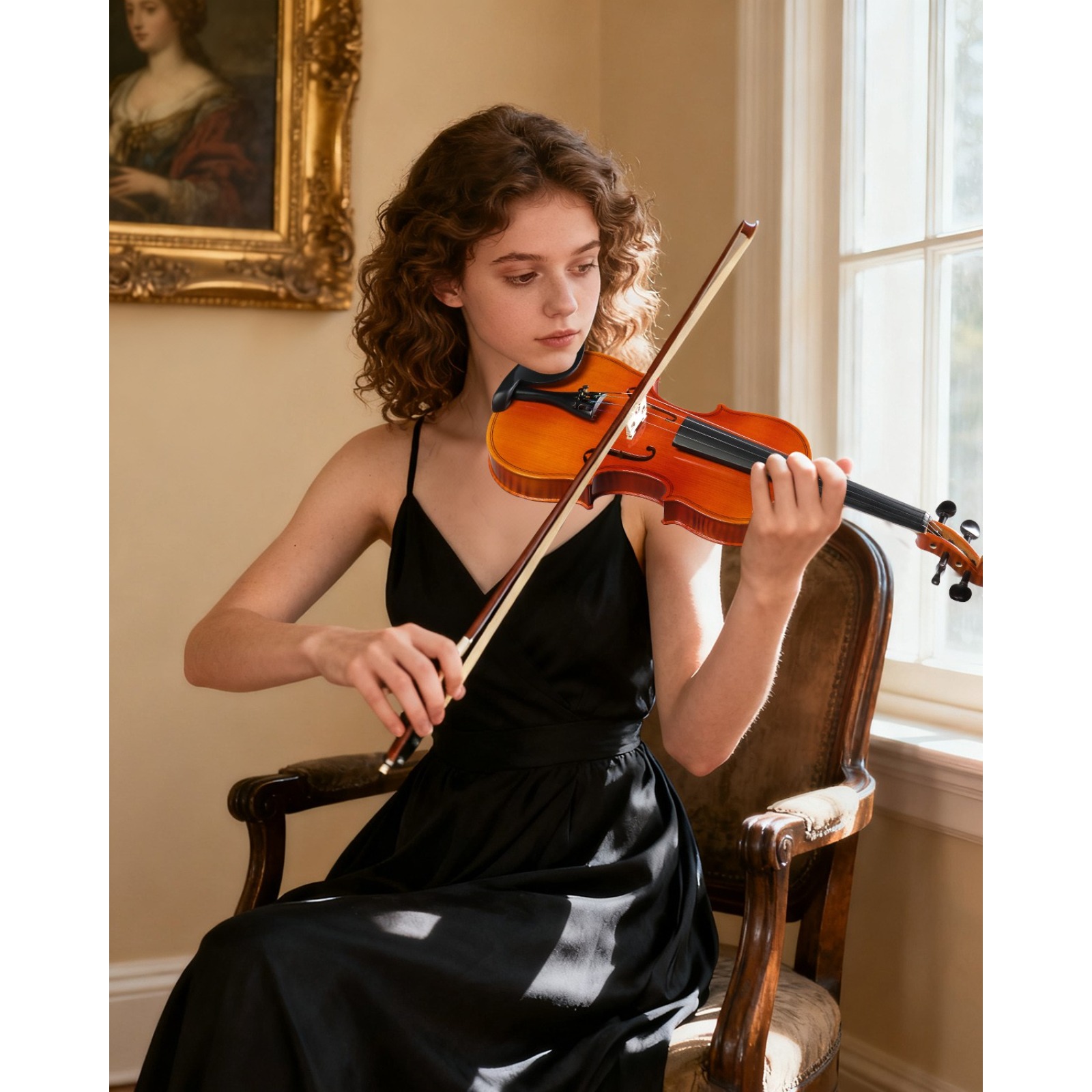 كمان خشبي صوتي مقاس 4/4 كامل ا - مراجعة Violin Rosin Bow وسعره
